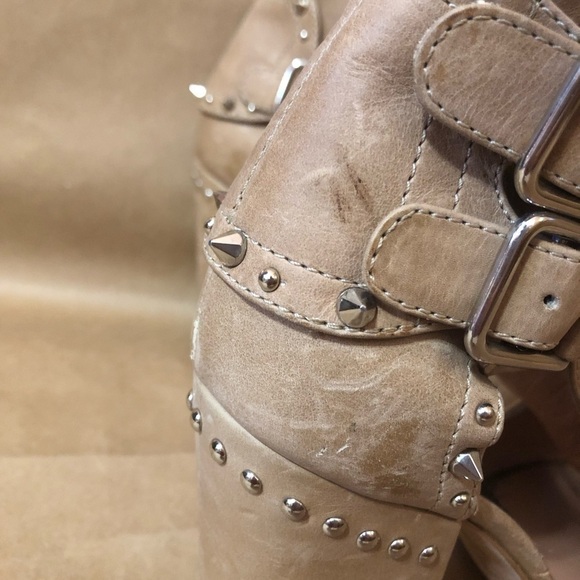 Laurence Dacade Deric Leather Studded Spike Quilted Cutout Block Heel Bootie 8.5 - Picture 7 of 16